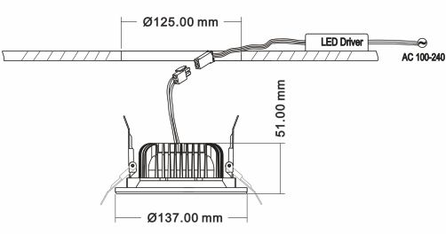 4inch 12W CLDC recessed LED downlight-5